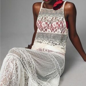 NWT Anthropologie sheer mixed lace cami